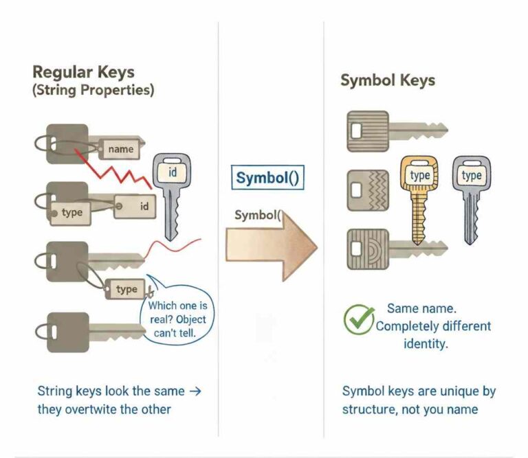 JavaScript symbol explained unique keys vs string keys