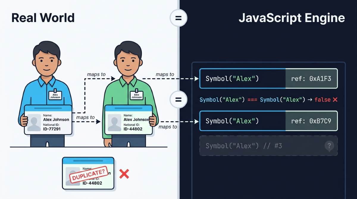 Javascript symbol data type unique identifier-example